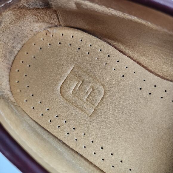 FootJoy Dark Red Leather Contrasting Stitching Slip On Loafers Shoes Size 7 main image 6